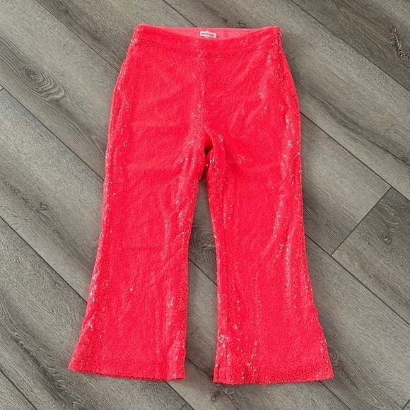 Main STRIP rhinestone crop cowboy sequin pants in fuchsia Medium - Picture 4 of 10